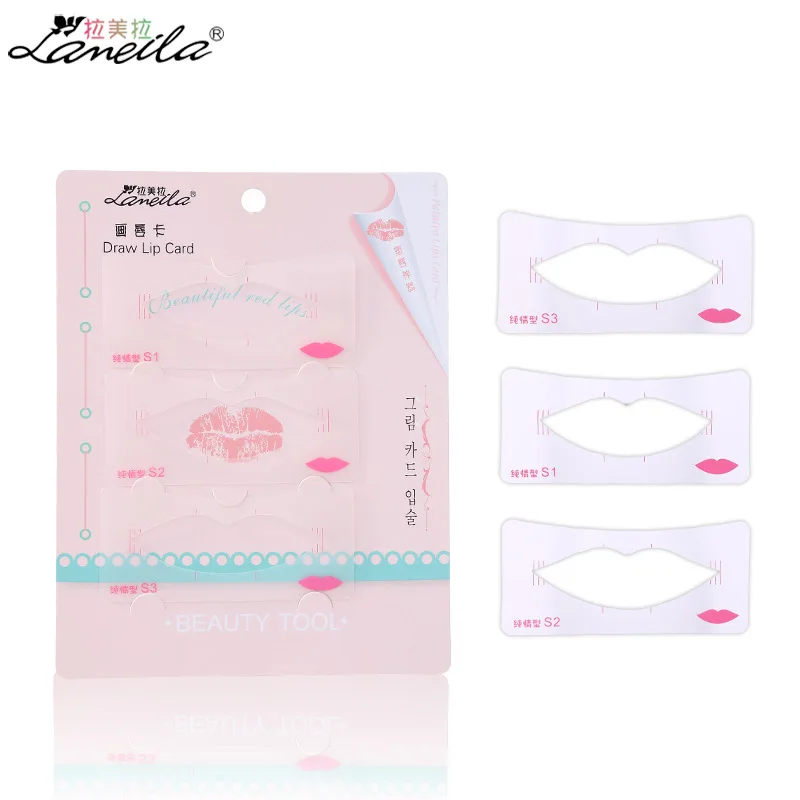 3pcs Lip Liner Stencils 3 Lip Model Styles Lip Line Template Stencil