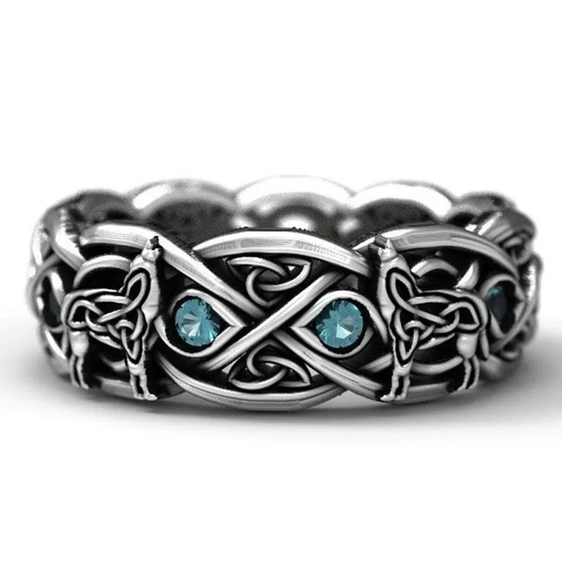 

MENGYI Pattern Hip hop Ring For Men Goth Rocker Metaller Hippie Hipster Wolf Head Men's Rings Man Biker Male Finger Jewelry