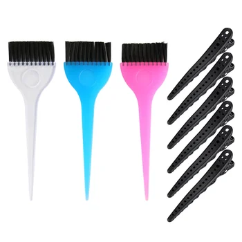 

9pcs Hair Dye Tools Set Hair Dye Brushes and Hair Sectioning Clips Hair Coloring Kit for Home Salon (Black)