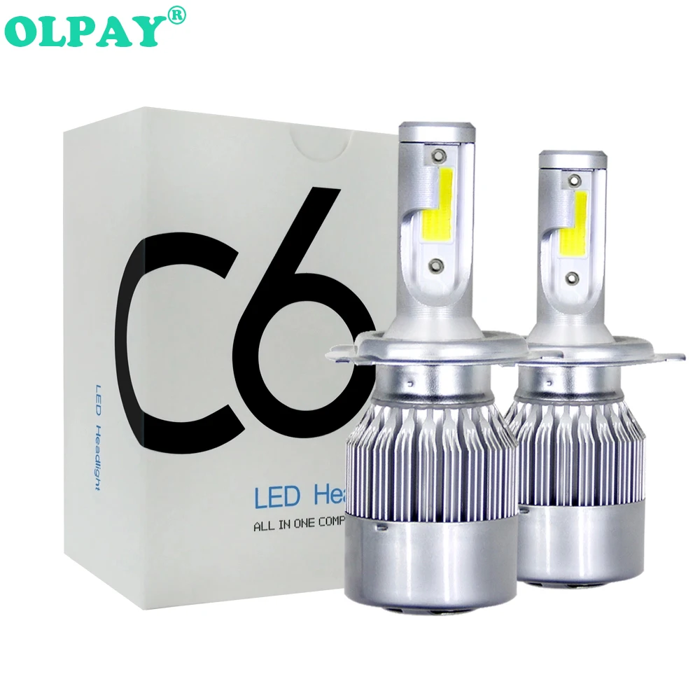 OLPAY C6 светодиодный фар автомобиля H7 H4 лампы HB2 H1 H3 H8 H9 H11 9005 HB3 9006 HB4 9004 9007 72 Вт 8000lm