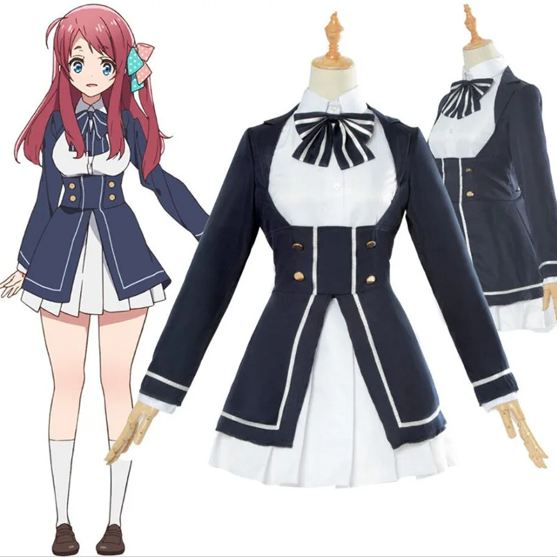 

HISTOYE The Anime ZOMBIE LAND SAGA Costume Minamoto Sakura Cosplay Maid Outfit for Women Halloween Costume Party
