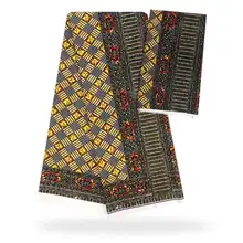 ИМИТИРОВАННАЯ шелковая ткань африканская ткань с принтом африканская ткань лучшее качество ткань нигерийская Анкара африканская восковая печать SM30