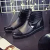 Fashion PVC Waterproof RainBoots Waterproof Flat Shoes Men Black Rainboots Blue Rubber Ankle Boots Buckle Botas 369 ► Photo 3/5
