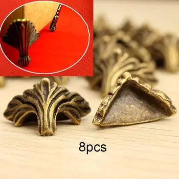 

8Pcs/Lot Antique Jewelry Box Corner Foot Protector Desk Box Edge Antique Bronze Pattern Carved 19mm x 11mm