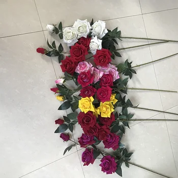 

Imitation Flowers Fleece Large Rose Wedding Household Decoration Rose Flower High Branch Multi-headed Large Rose Artificial Rose