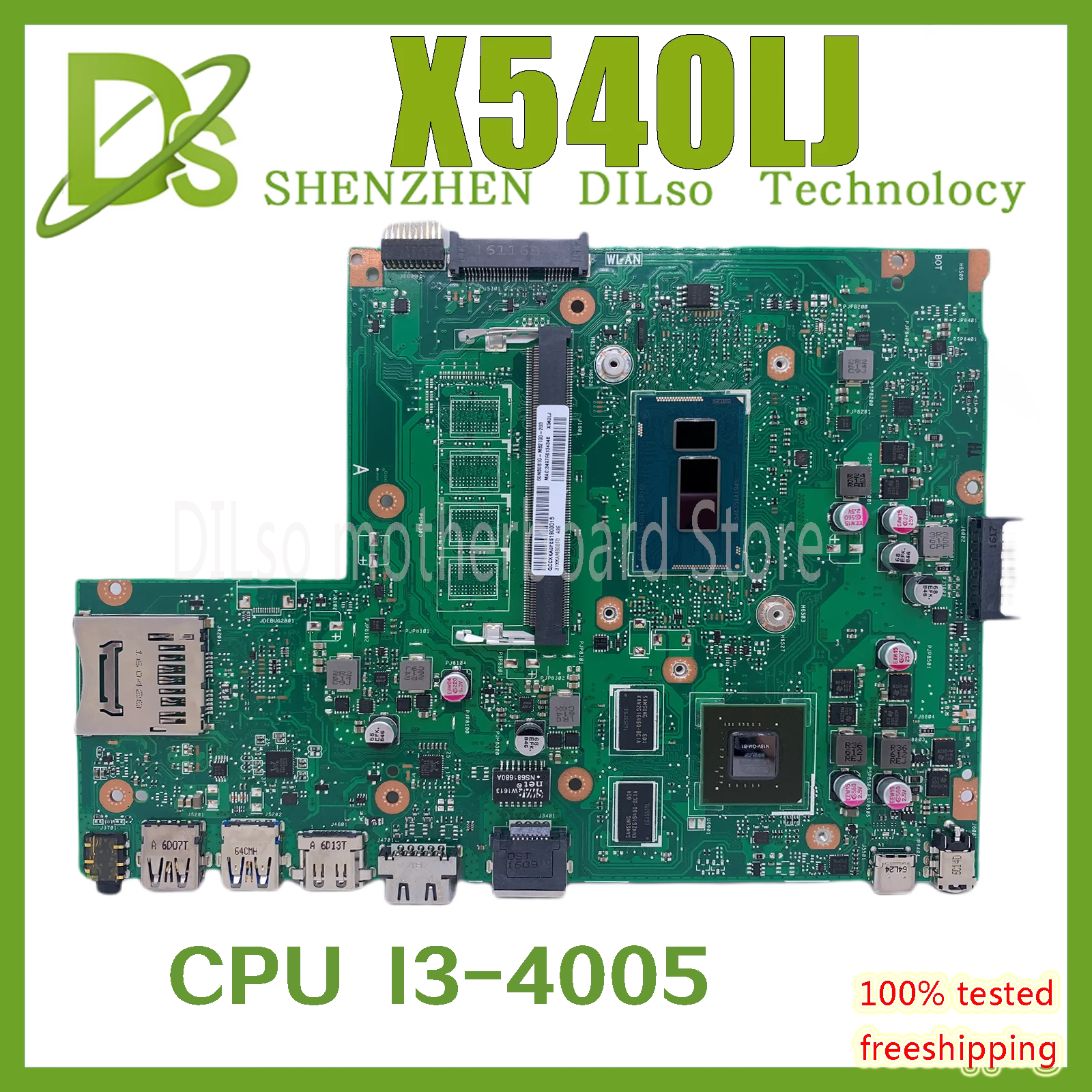 KEFU X540LJ материнская плата для ноутбука Asus VivoBook X540L F540L A540L R540L с I3-4005U GT920M-2G 100%