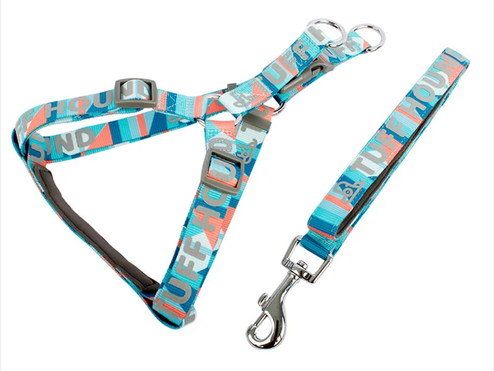 BLUE TUFF HOUND поводок для собак, светоотражающий мягкий поводок для собак, регулируемый дизайн, подходит для маленьких, средних и больших собак - Цвет: BLUE