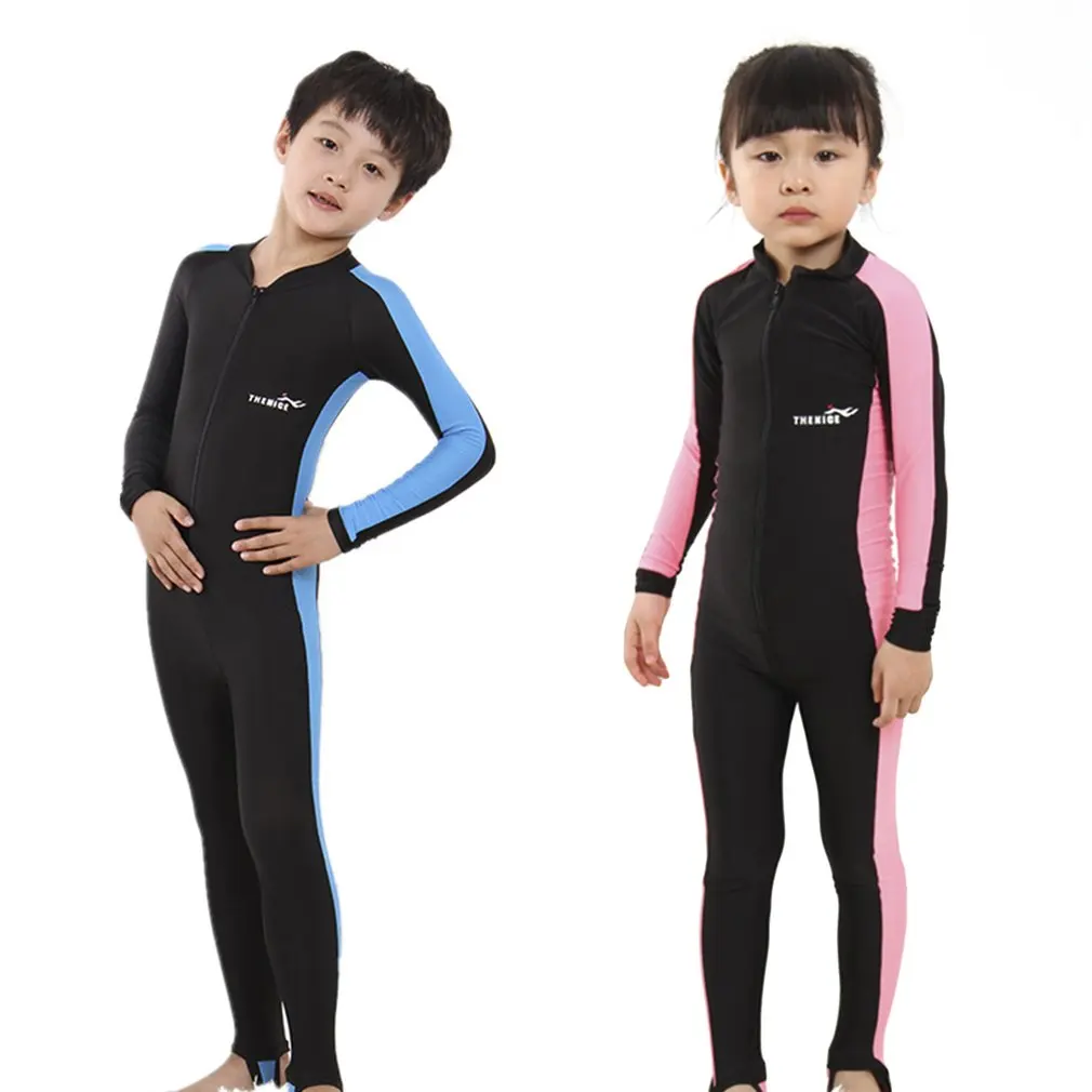 THENICE Kids Diving Suits Children Swimwear Long Sleeves Girls Boys Surfing Snorkeling Swimming Wetsuit Outdoor Water Sports
