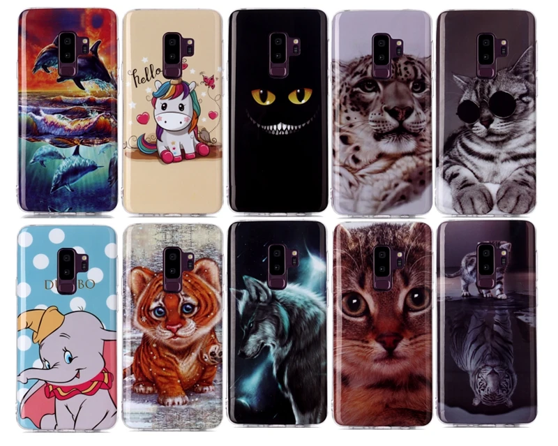 Мягкий чехол из ТПУ для телефона samsung Galaxy S9 Plus милый кот мягкий задняя крышка Etui S 9