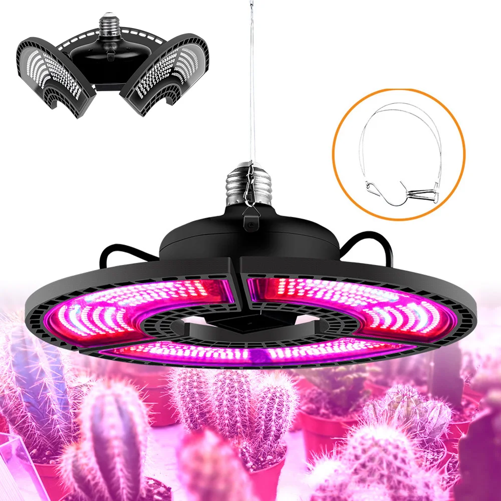 hot sales 38w led fan light lightweight small lamp foldable fan blade industrial lighting warehouse garage lamp for e26 e27 IP55 E27 Bulb 400W LED Grow Light Panel Full Spectrum Phyto Lamp Flowers E26 Lamp Plants Growth Lighting LED Fitolamp Grow Tent