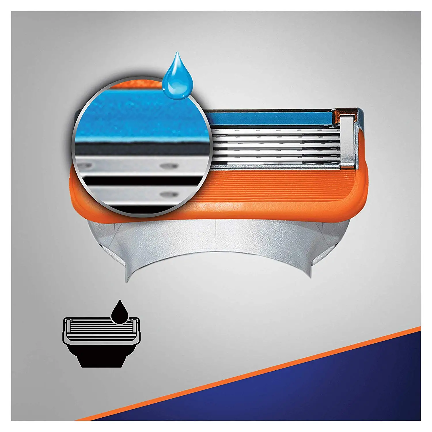 12PCS Gillette Fusion Blade Men Shaving Replaceable Cassettes Shaving Fusion Shaving Cartridge Fusion Removable Razor Blades 3