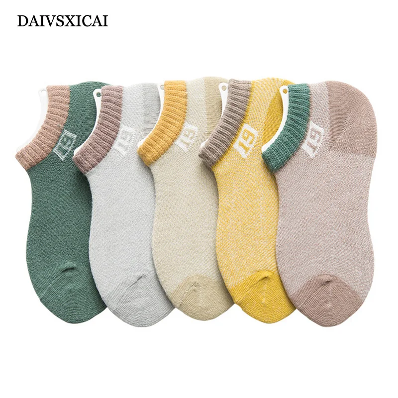 

Daivsxicai Winter Socks Baby Stripe Warm Cotton Socks For Children Comfortable Breathable Kids Tube Socks 5pairs/lot