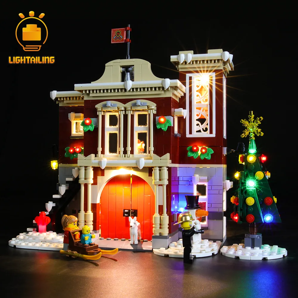 LIGHTAILING светодиодный светильник набор для создателя зимней деревенской пожарной станции светильник ing набор совместим с 10263(не включает модель