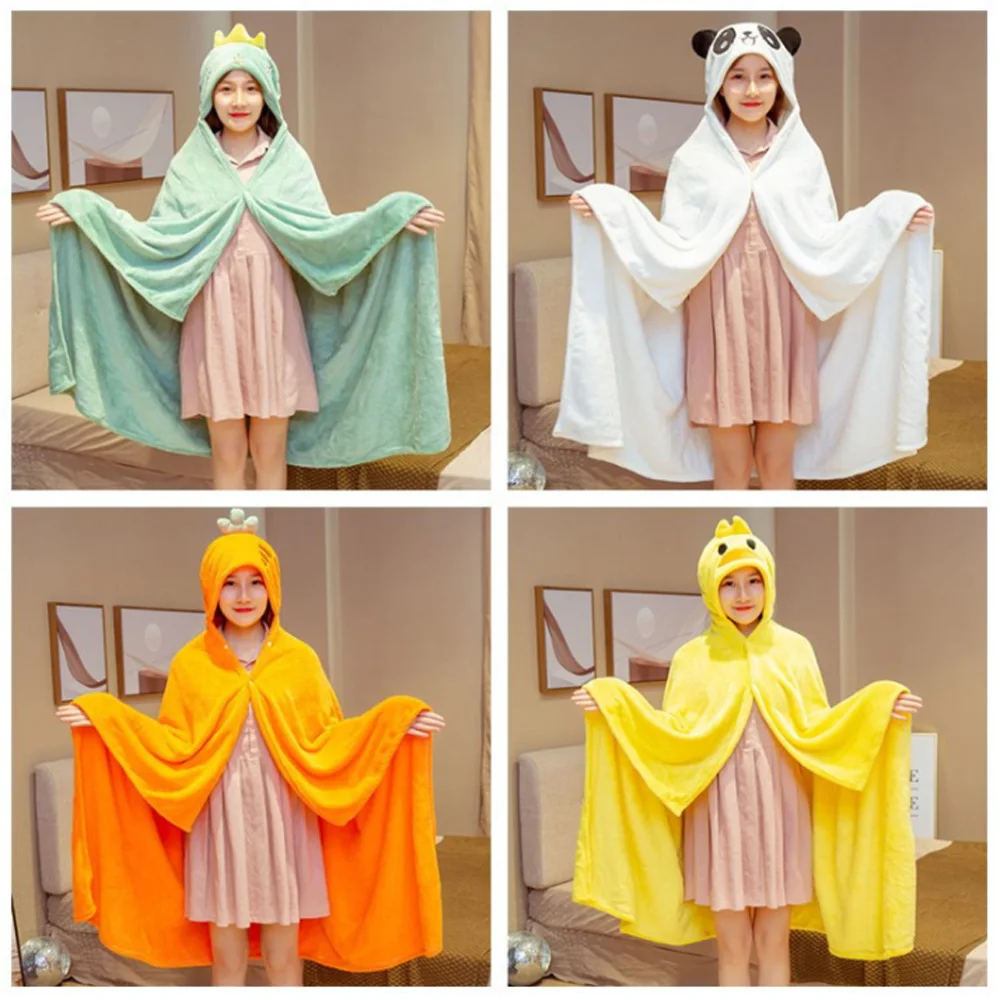 Cute Cartoon Flannel Warm Cmfortable Blanket Wearable Adult Children Summer Nap Air Conditioning Gift | Дом и сад
