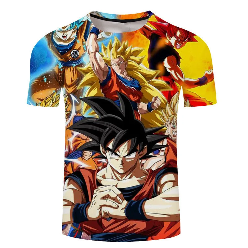 Летние футболки для мужчин с принтом Dragon Ball Goku Dragon Ball 3D футболка крутые футболки аниме топы мужская уличная одежда большого размера на заказ Прямая поставка