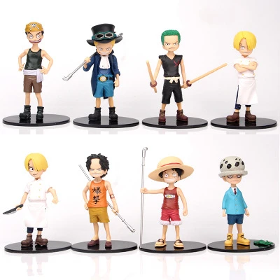 ワンピースアクションフィギュア ルフィace Say Shanji サウロン トラファルガーロー Pvcおもちゃピース ロット 15cm Action Figures Aliexpress