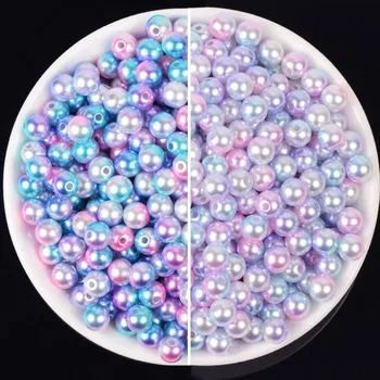 

1 Pack 500g Multi Option Mixed 3/4/5/6/8/10/12mm Round Imitation Rainbow Color Plastic ABS Pearl Beads For Garment Bags Shoes