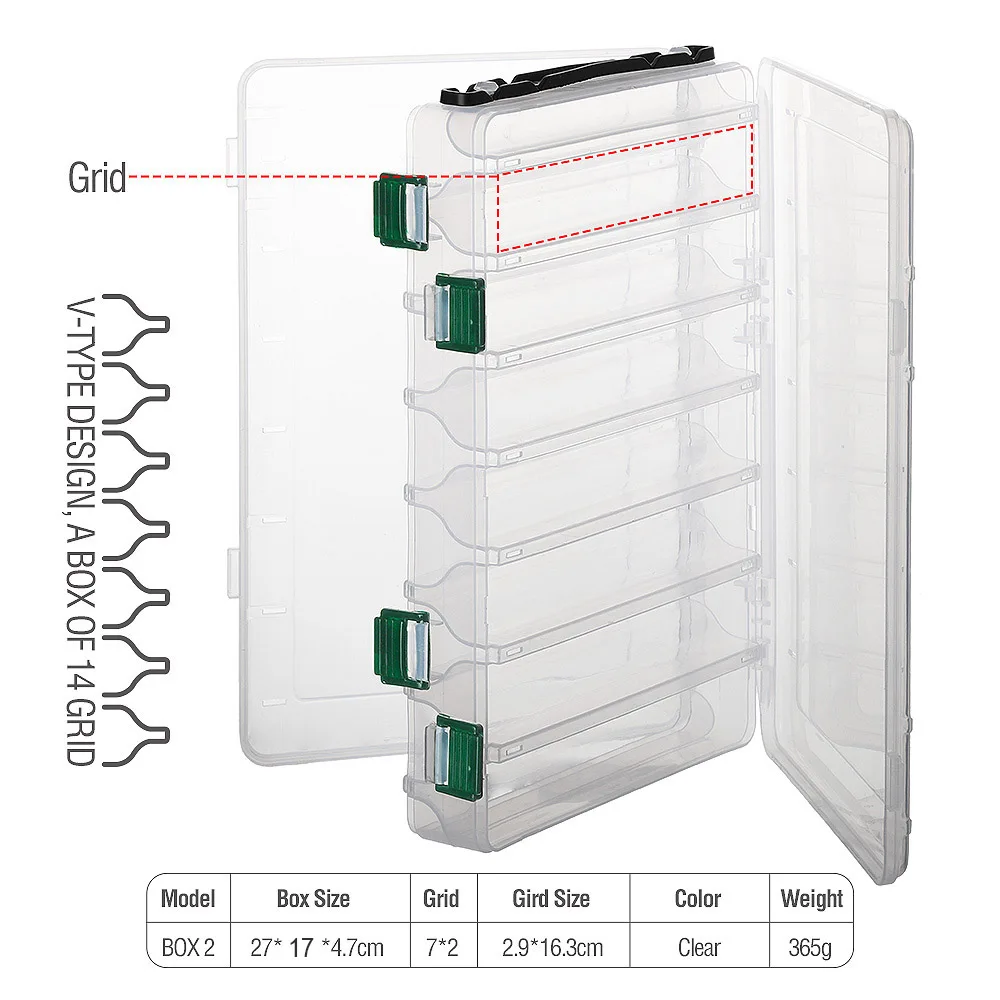 DONQL рыболовная коробка для приманки двухсторонняя пластиковая приманка коробки для ловли нахлыстом Снасти Коробка для хранения Поставки аксессуары высокая прочность - Цвет: BOX 2