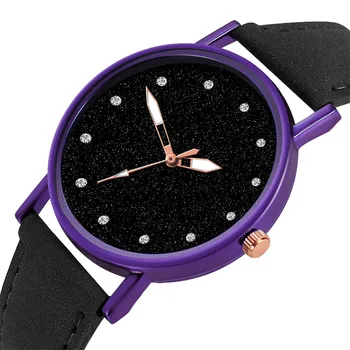 

Ladies Explosion Watches Starry Sky Series High-end Quartz Watch Stainless Steel Disc Casual Leather Strap Quartz Watch часы 50*
