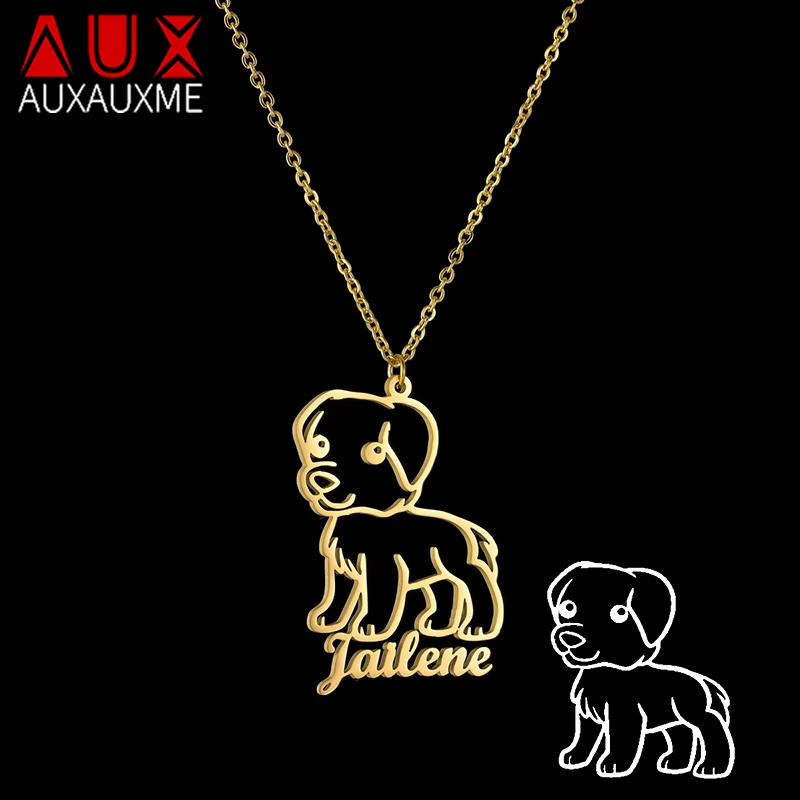 Auxauxme Custom Drawing Handwriting Necklace Stainless Steel Personlized Logol Drawing for Adults Childs School Company Jewelry