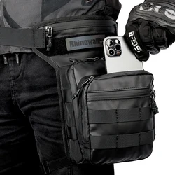 Rhinowalk 3L Motorcycle Waist and Thigh Bag for Travel and Everyday Use (3L Waist Bag-Black)