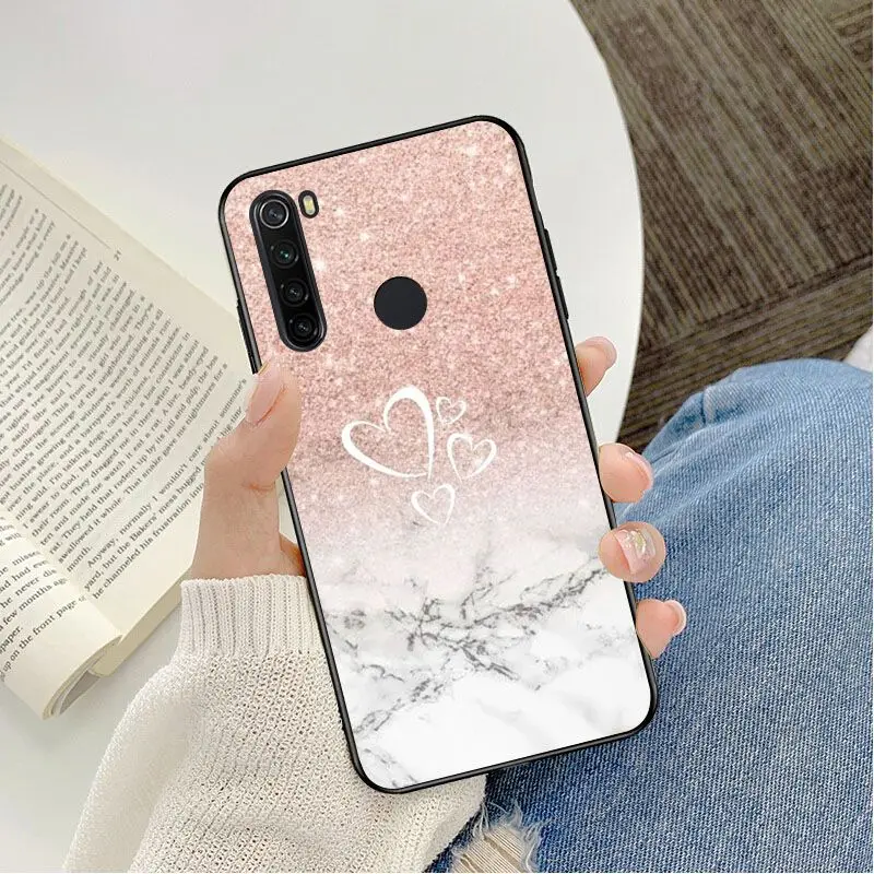 Gold Pink rose Glitter print