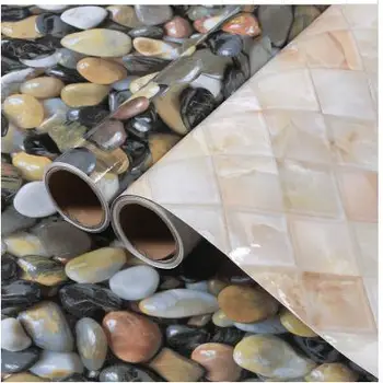 

pvc self-adhesive wallpaper cobblestone mosaic marble pattern wallpaper cabinet countertop table furniture renovation stickers