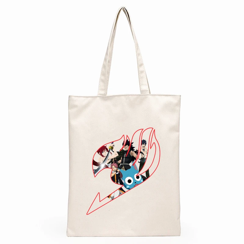 

Fairytail Japanese Famous Anime Fairy Tail Print Large Capacity Canvas Bag Harajuku Cartoon Ulzzang Female vintage Shoulder Bag