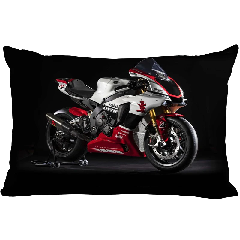 New Custom Motorcycle Printing pillowcover Two sides Standard Satin Silk Soft Rectangle Pillowcases zipper More size