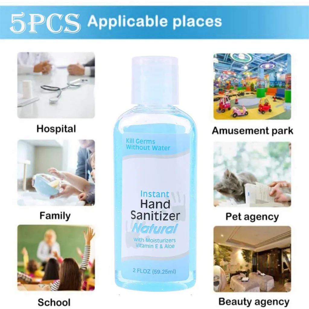 

5Pcs/60ML Portable No-wash quick-drying Dvanced Hand Sanitizer Soothing Gel Cleaning Supplies Anti Virus Spray 2020 Best Sale@45