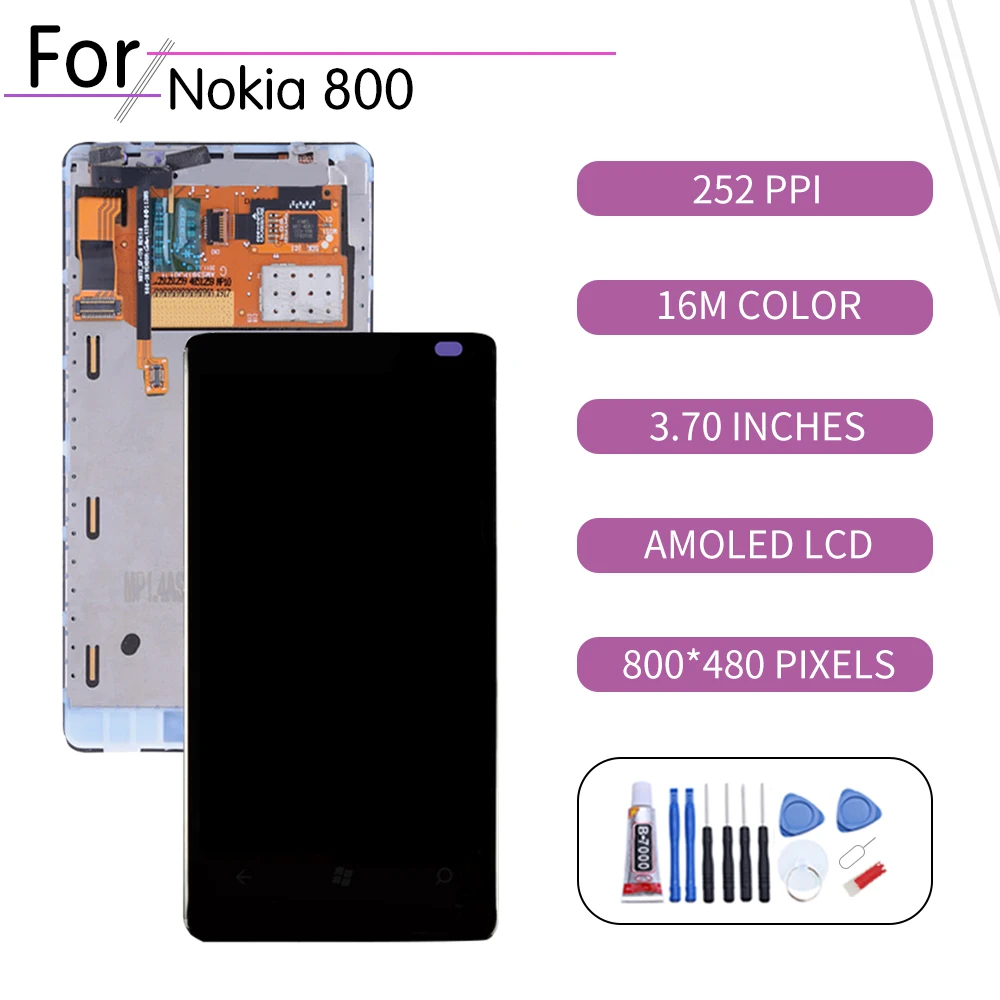 3 7 &quotОригинальный сенсорный ЖК-экран для Nokia Lumia 800 дигитайзер в сборе N800 дисплей с