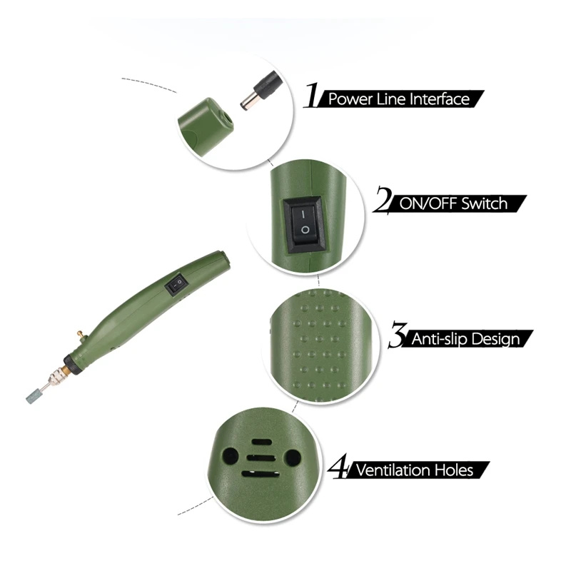  Mini Grinder Electric Engraver Drill Grinding Set Engraving Machine For Milling Polishing Drilling 