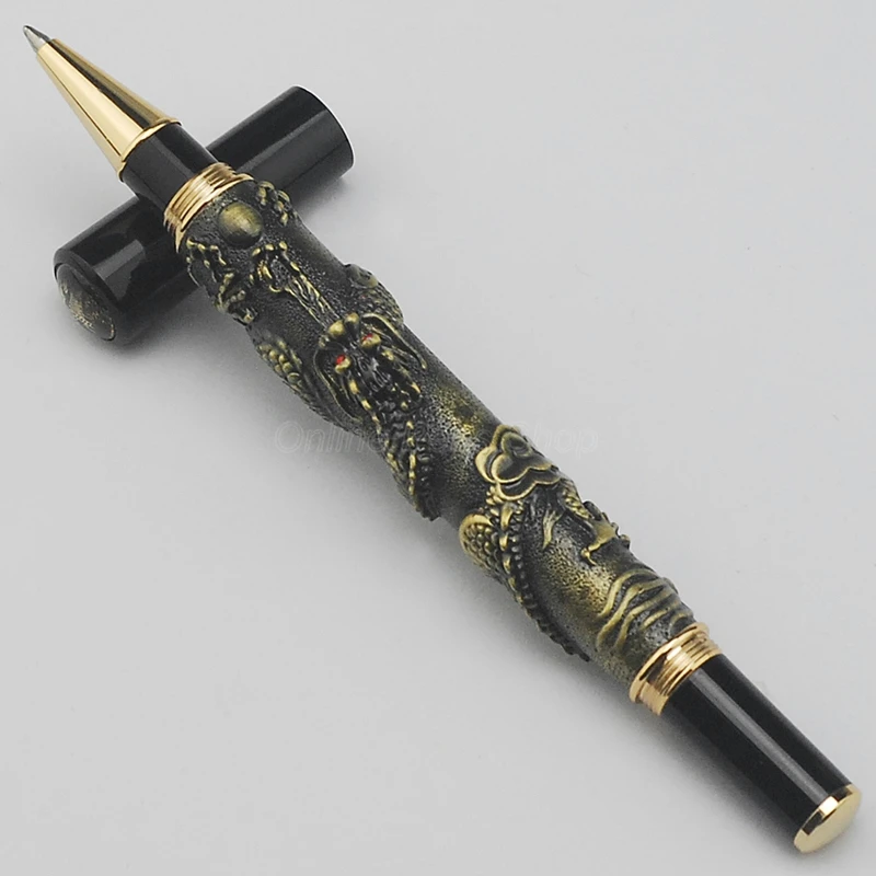 Jinhao Classic Metal Rollerball Pen Oriental Dragon Series Heavy Pen Bronze For Office & School & Home Writing Gift Pen