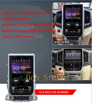 

13.6'' tesla style PX6 Android 9.0 Car DVD GPS Navigation RADIO for TOYOTA LAND CRUISER LC200 2016-2018 IPS CARPLAY STEREO BT5.0