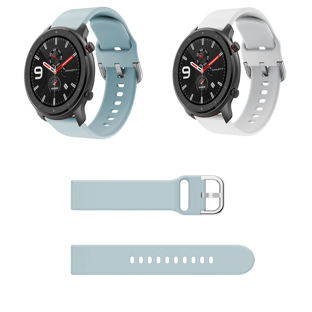 Спортивный силиконовый ремешок для XiaoMi HuaMi Amazfit GTR 47 мм 42 наручный ремни GTS 22 20