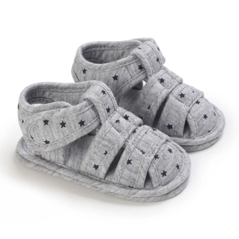 2021 NEW 0-18Months Kids Newborn Baby Boys Fashion Summer Soft Crib Shoes First Walker Anti Slip Sandals Shoes Soft Sole