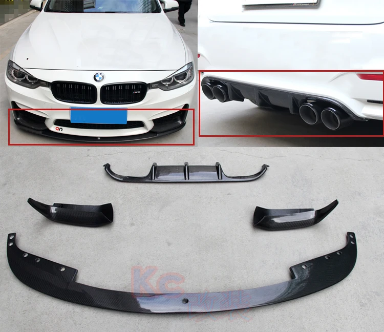 Передняя губа и диффузор из углеродного волокна TDI olof30 TAIWAN AN M3 Bodykit 4 шт./компл.