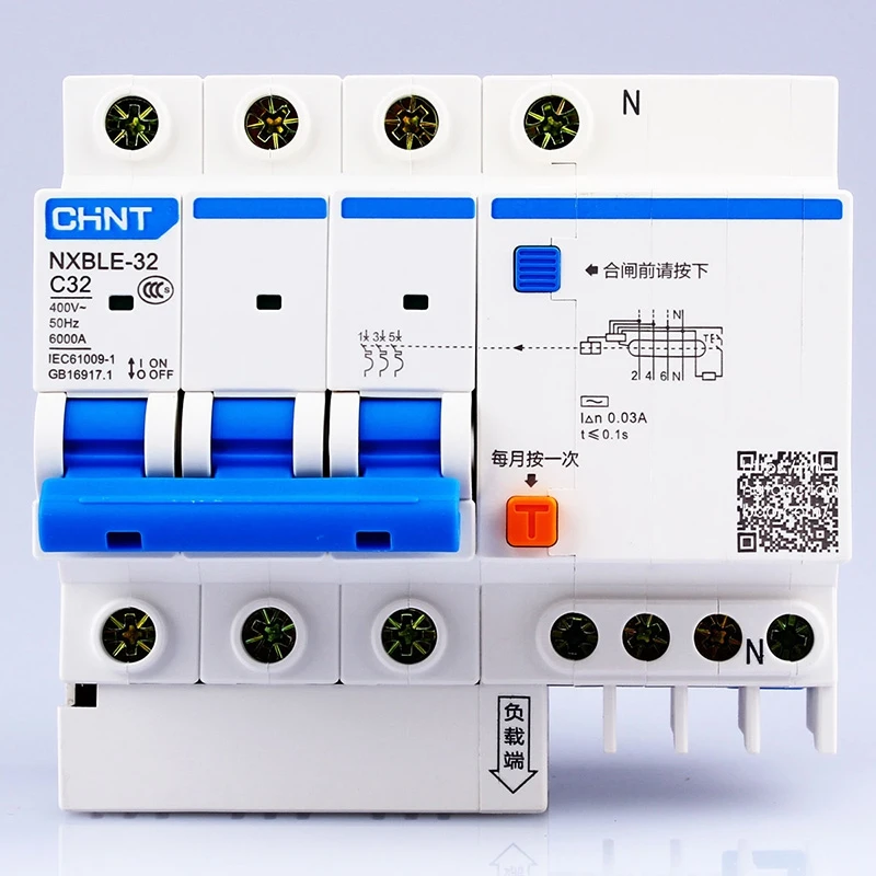 Устройство CHINT AC230/400V NXBLE-32 3P + N устройство остаточного тока C 6 10 16 20 25 32A защита от