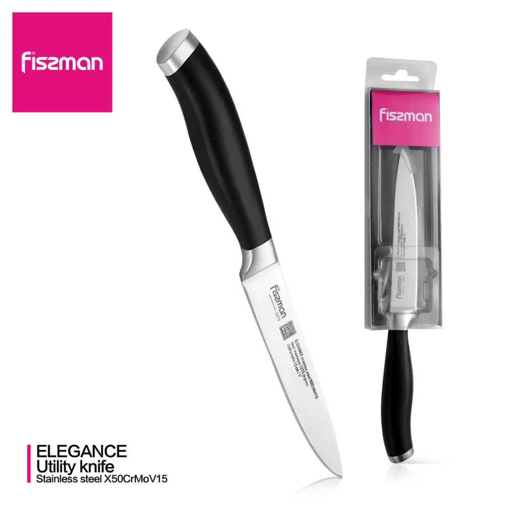 FISSMAN 5 дюймов нож для кухни серии ELEGANCE немецкий стальной с ручкой ABS конический