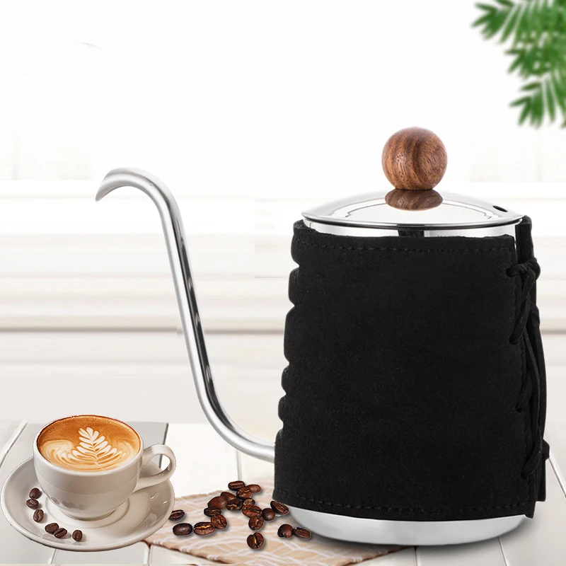 

500ML Stainless Steel Coffee Drip Kettle No Handle Anti-Hot Hanging Ear Gooseneck Spout Coffee Tea Pot for Barista Tools