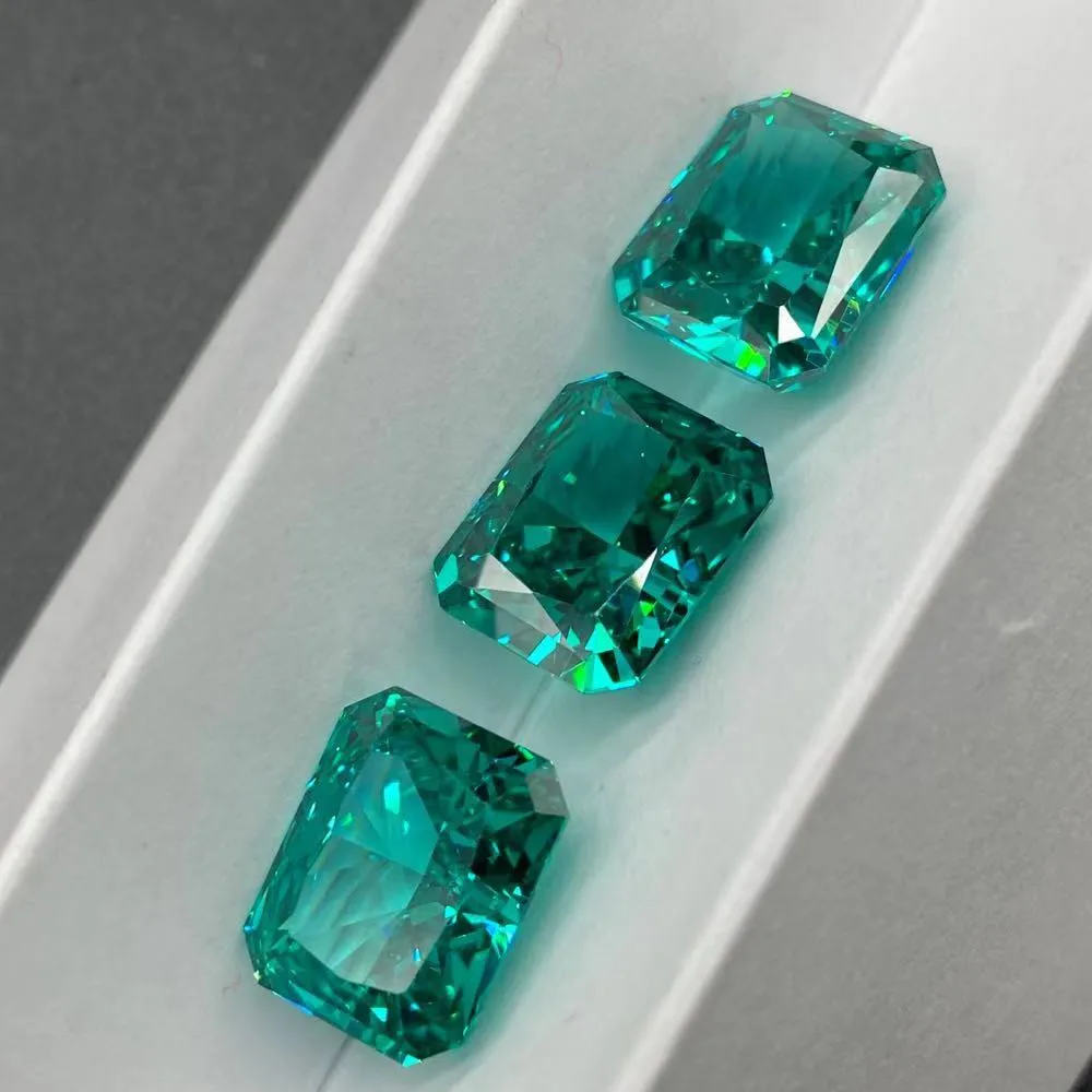 Paraiba Tourmaline Ice Flower Cut Rectangular Chamfer Gemstone Reddy Jewelry Accessories Naked Stone
