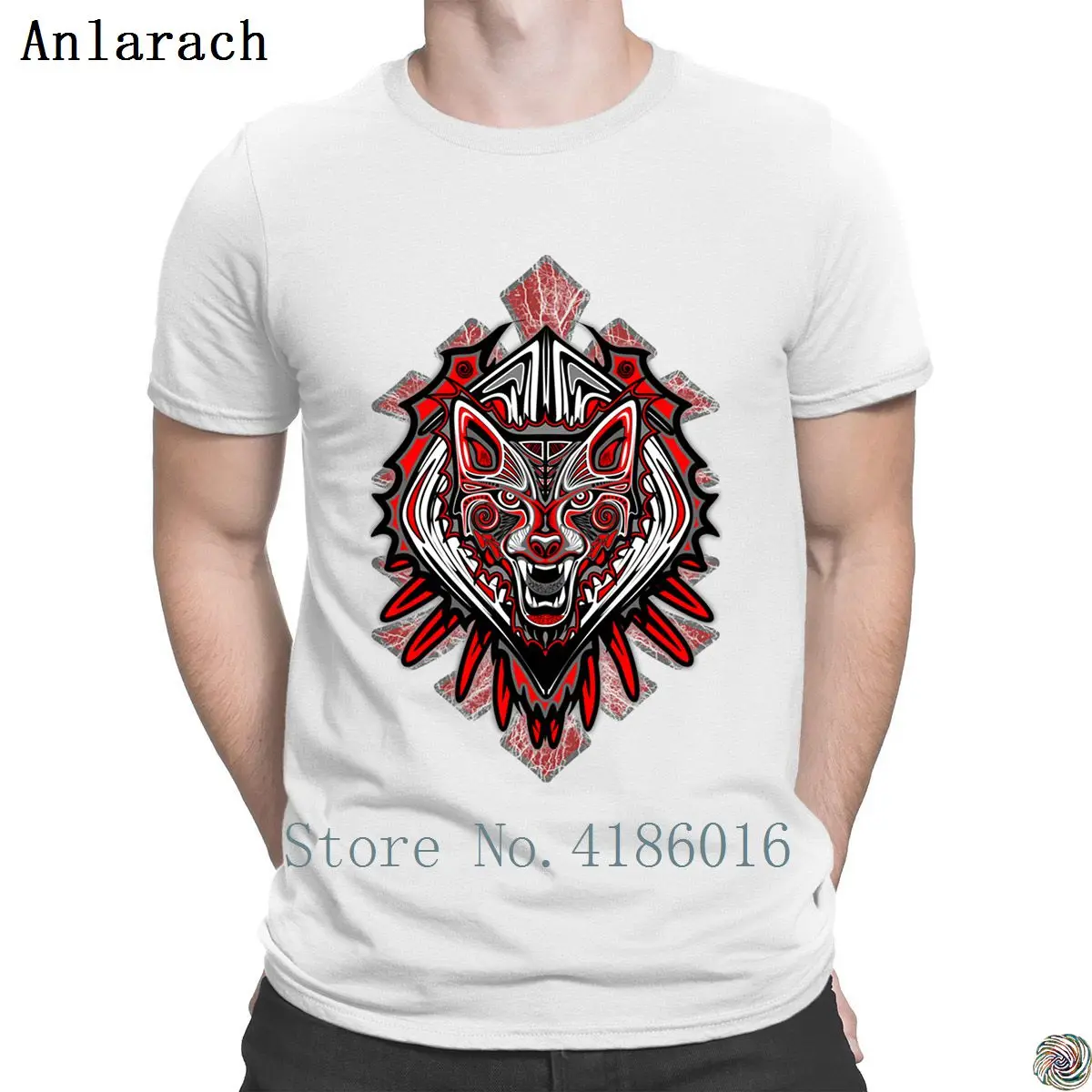 

Wolf Tattoo Style Art t-shirts Anti-Wrinkle designer HipHop Top Formal tshirt for men Euro Size Unisex Spring Funny