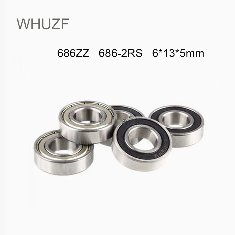 

5/10pcs 686ZZ 686RS 6*13*5mm Chrome Steel Ball Bearing Steel 686-2RS Bearings Rubber Sealed Miniature Mini Bearing 6X13X5 mm