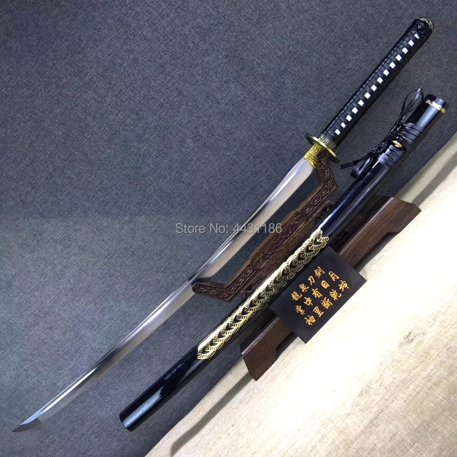 Hand-Forging Samurai Battle Knife Saber Full Tang High Carbon Steel Blade Sharp Cut Bamboo Japanese Dao Sword Katana