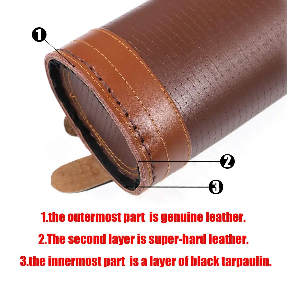 Традиционный кожаный держатель для стрел TOPARCHERY с ремешком ручной работы большим