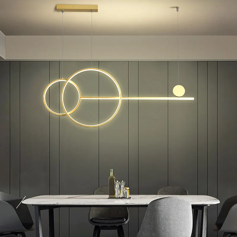 Modern Luster Black Gold White LED Long Chandelier for Bedroom Living Study Room Restaurant Entrance Hall Home Indoor Light | Лампы и
