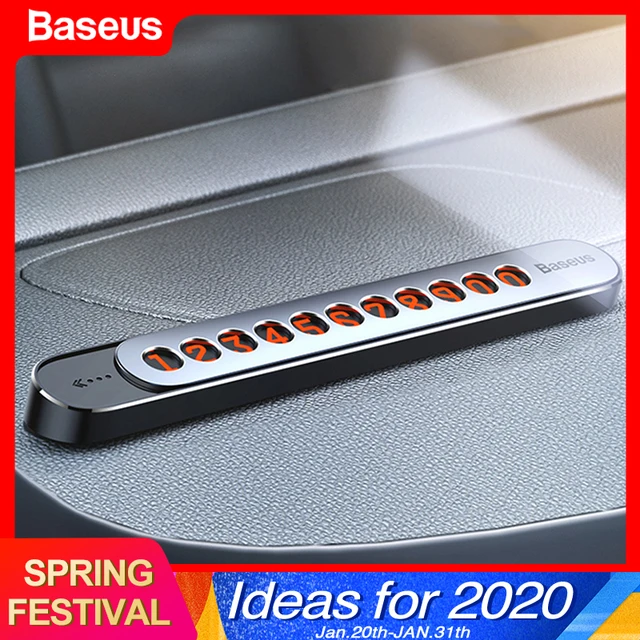 $US $8.76  Baseus Car Temporary Parking Card Phone Number Card Plate Luminous Telephone Number Car Park Car St