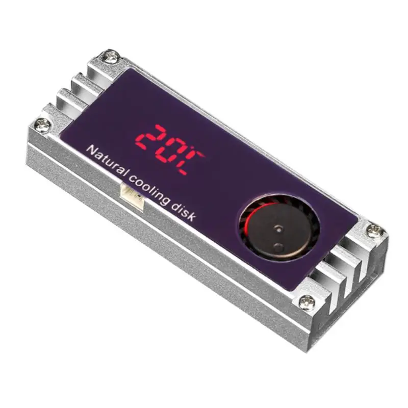 Температура OLED цифровой дисплей M.2 2280 SSD радиаторы тепловой колодки - Цвет лезвия: Серебристый