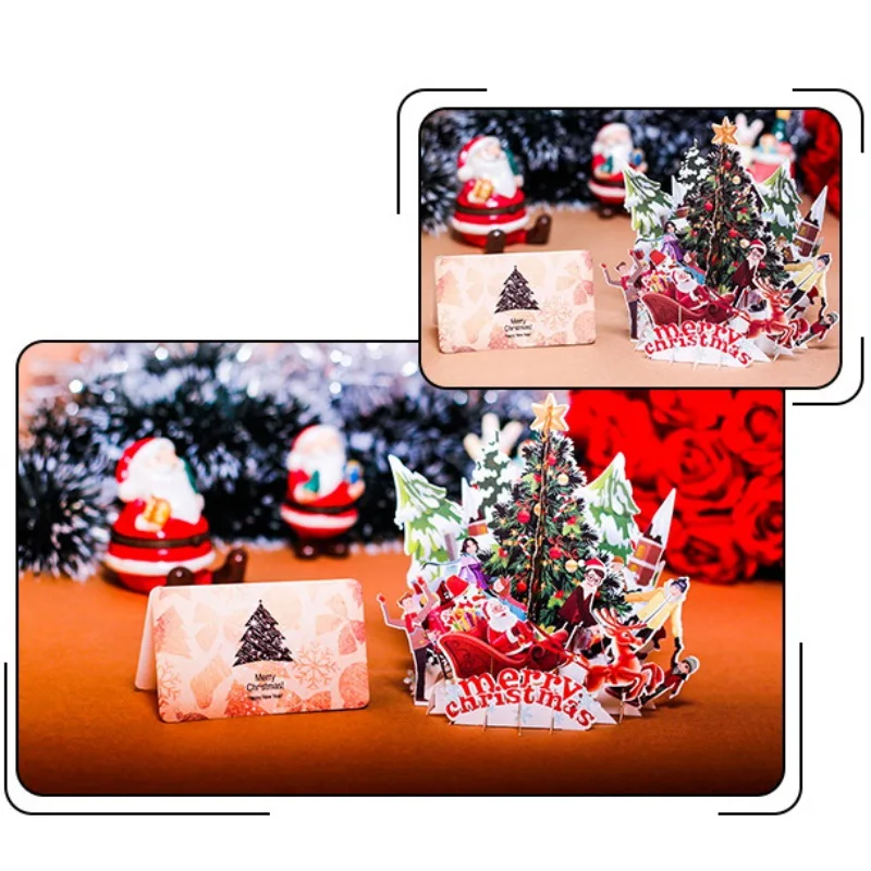  Merry Christmas Folding 3D Pop-Up Unique Holiday Invitation Card for Greeting Card Send a friend or - 4.00025E+12