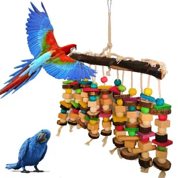 

Parrot Interactive Chew Tastic Rack of Shredded Fun Colorful Wooden Block Towel